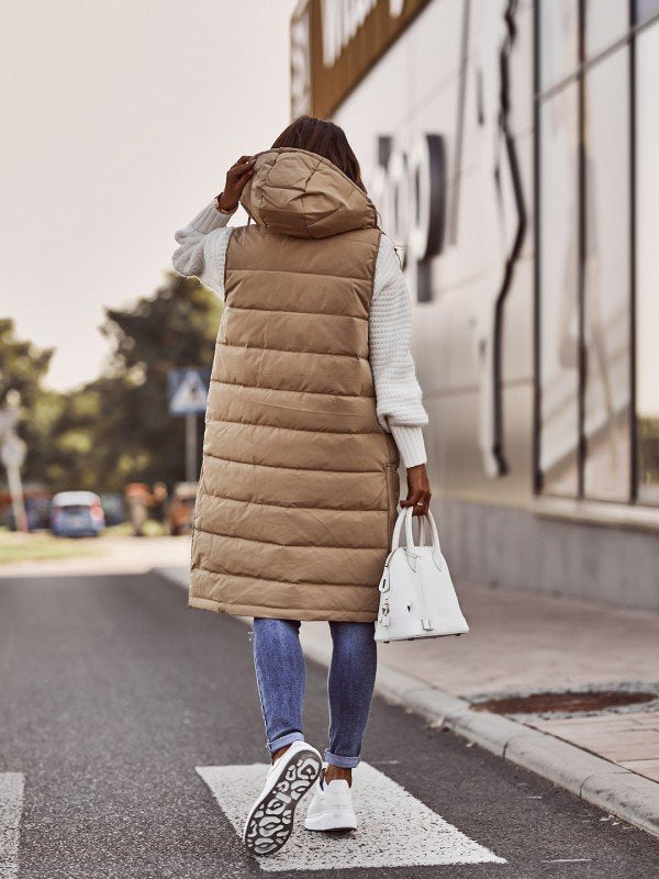 Giacca Invernale Donna Lunga con Cappuccio – Morbida, Calda e Imbottita