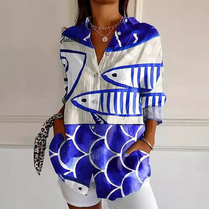Camicia Luna con Stampa Splendente