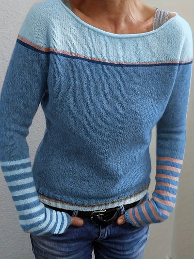 Beatrice: Maglione Elegante a Righe per Donna con Maniche Lunghe