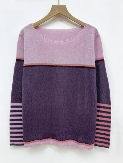 Beatrice: Maglione Elegante a Righe per Donna con Maniche Lunghe