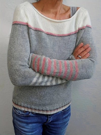 Beatrice: Maglione Elegante a Righe per Donna con Maniche Lunghe