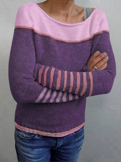Beatrice: Maglione Elegante a Righe per Donna con Maniche Lunghe