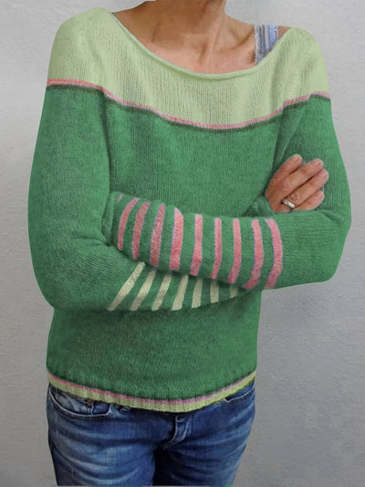 Beatrice: Maglione Elegante a Righe per Donna con Maniche Lunghe