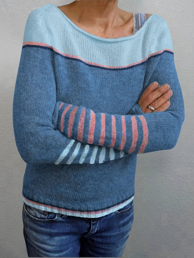 Beatrice: Maglione Elegante a Righe per Donna con Maniche Lunghe