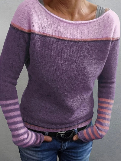 Beatrice: Maglione Elegante a Righe per Donna con Maniche Lunghe