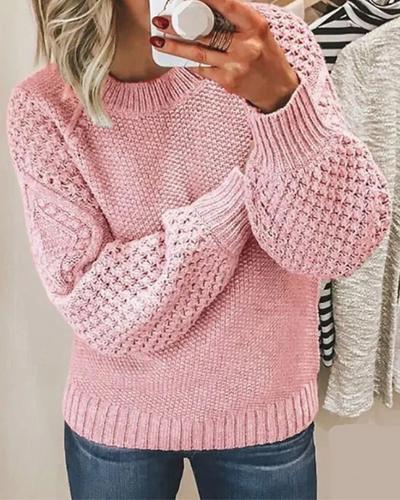 Maglione Elegante per Donna con Maniche a Palloncino e Design a Maglia – Alessia