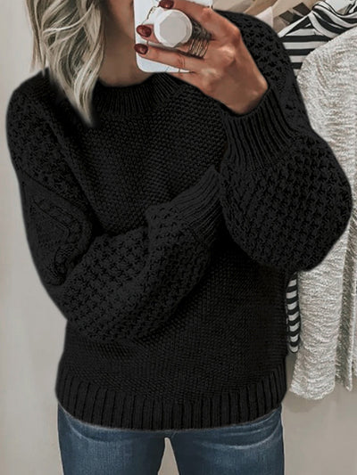 Maglione Elegante per Donna con Maniche a Palloncino e Design a Maglia – Alessia