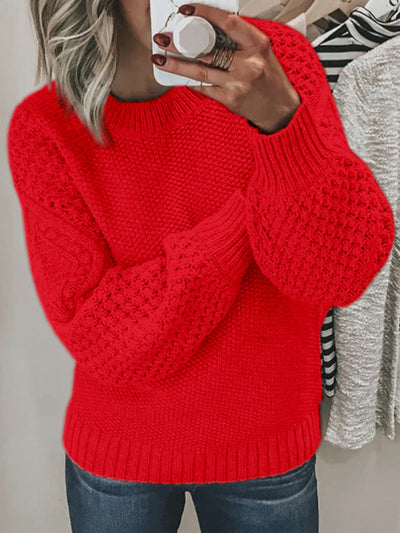 Maglione Elegante per Donna con Maniche a Palloncino e Design a Maglia – Alessia
