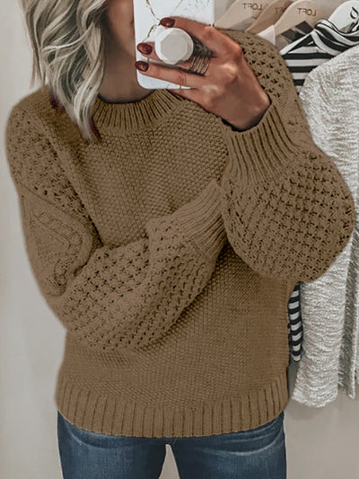 Maglione Elegante per Donna con Maniche a Palloncino e Design a Maglia – Alessia