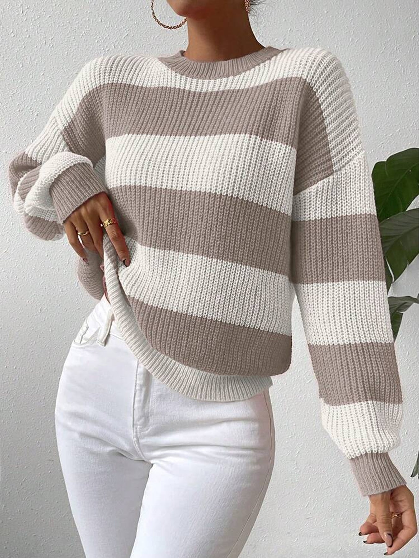 Maglione Invernale Elegante per Donna – Collo Rotondo con Lavorazione Spessa