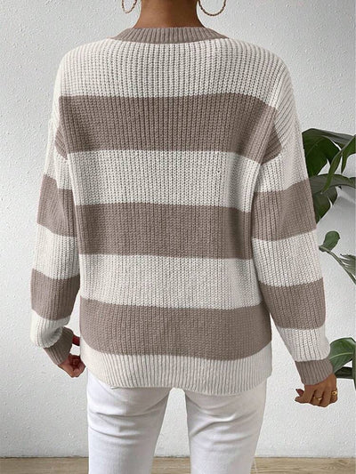 Maglione Invernale Elegante per Donna – Collo Rotondo con Lavorazione Spessa