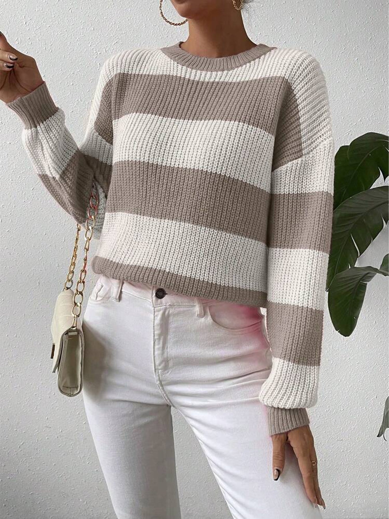 Maglione Invernale Elegante per Donna – Collo Rotondo con Lavorazione Spessa