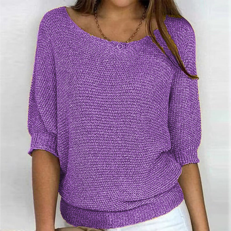 Evelyn - Elegante Maglione Donna Leggero con Maniche a Tre Quarti