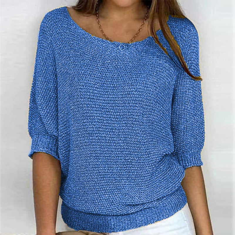 Evelyn - Elegante Maglione Donna Leggero con Maniche a Tre Quarti