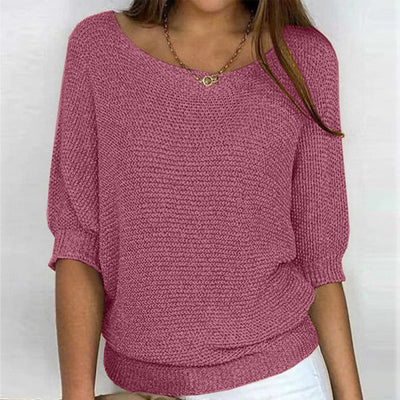 Evelyn - Elegante Maglione Donna Leggero con Maniche a Tre Quarti