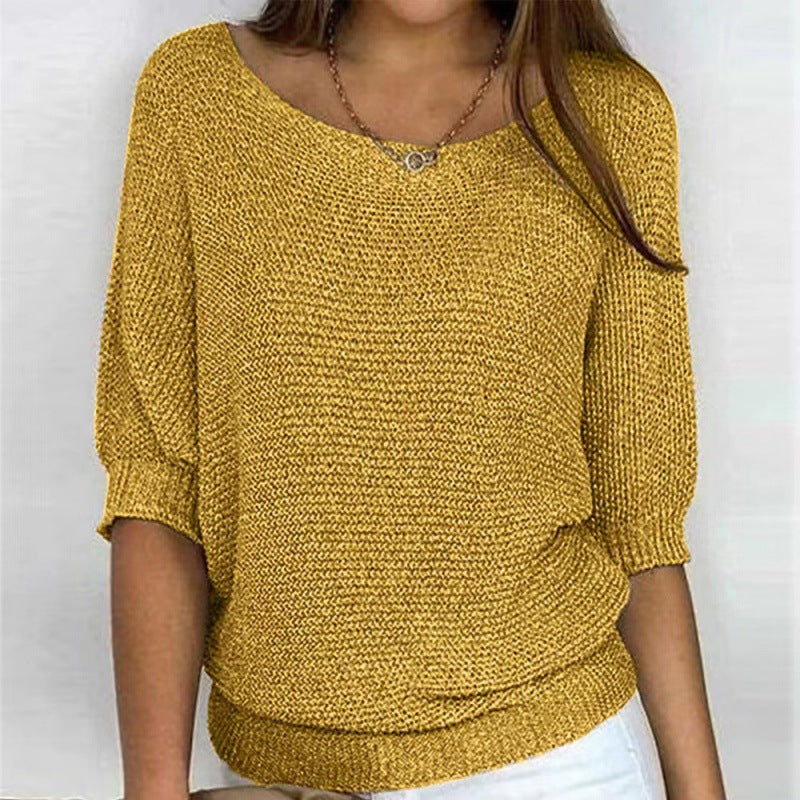 Evelyn - Elegante Maglione Donna Leggero con Maniche a Tre Quarti