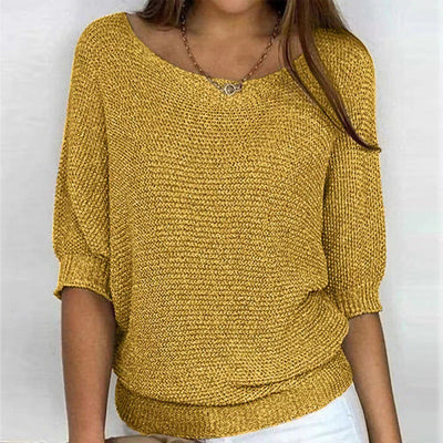 Evelyn - Elegante Maglione Donna Leggero con Maniche a Tre Quarti