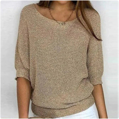 Evelyn - Elegante Maglione Donna Leggero con Maniche a Tre Quarti