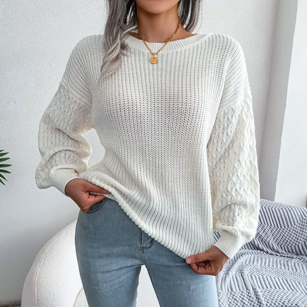 Maglione Invernale Elegante per Donna – Design a Maglia con Maniche Ampie