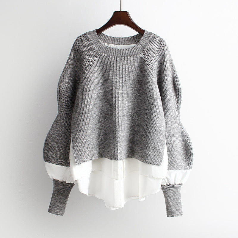 Maglione Oversize Donna con Maniche a Palloncino
