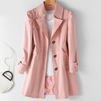 Gabardine Midi Trench Coat - Breezy Style