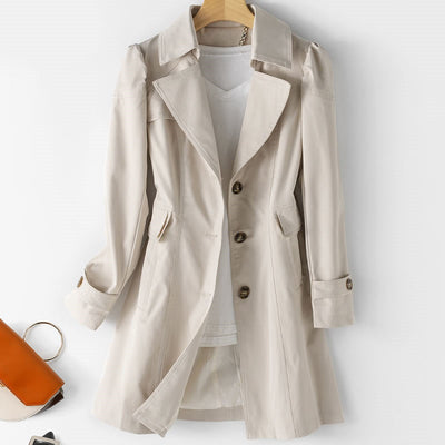 Gabardine Midi Trench Coat - Breezy Style