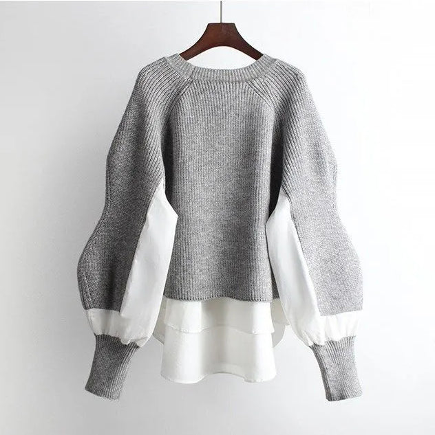 Maglione Oversize Donna con Maniche a Palloncino
