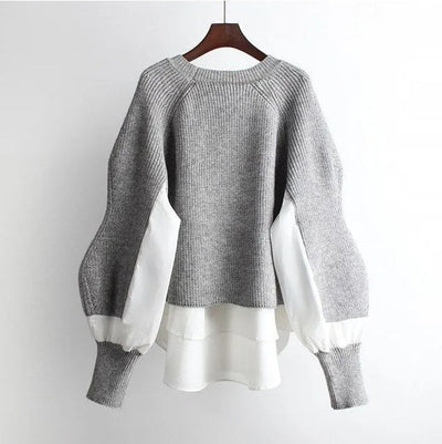 Maglione Oversize Donna con Maniche a Palloncino