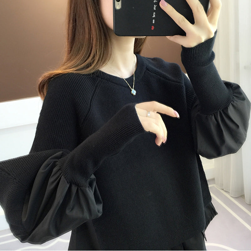 Maglione Oversize Donna con Maniche a Palloncino