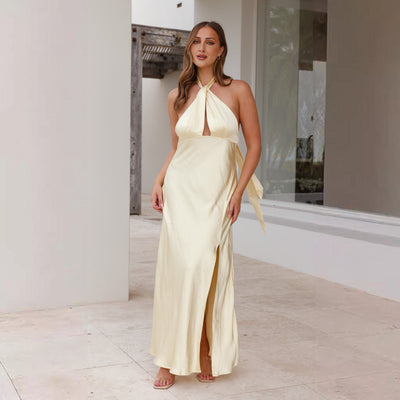 Sofia Dress – Fluid Elegance with Halter Detail