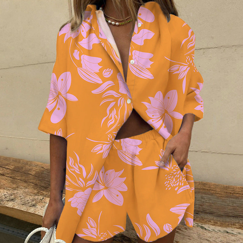 Set Estivo Donna: Camicia e Shorts Eleganti e Confortevoli con Stampa