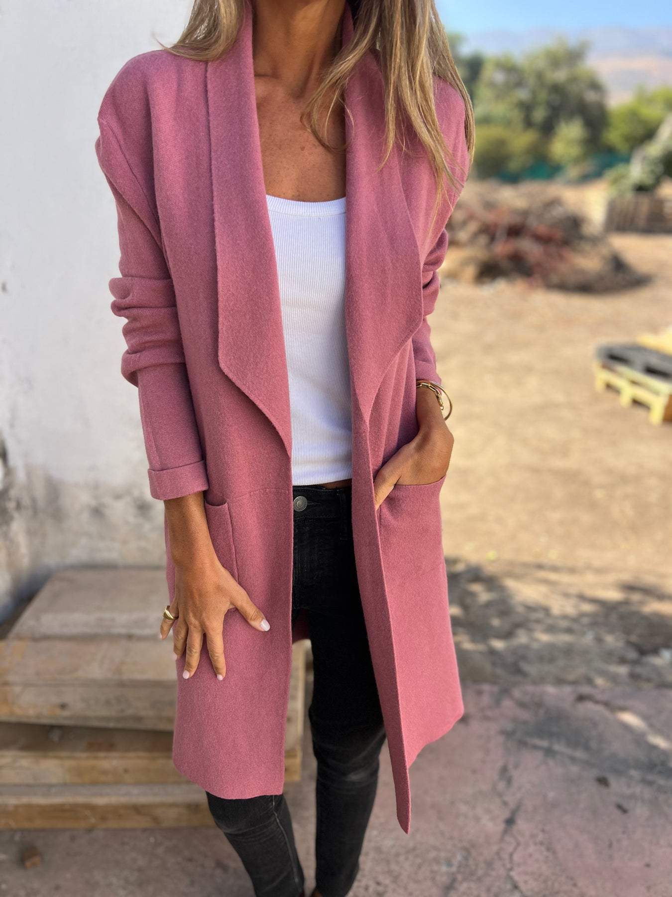 Eliana - Elegante Cardigan Lungo per Donna Casual
