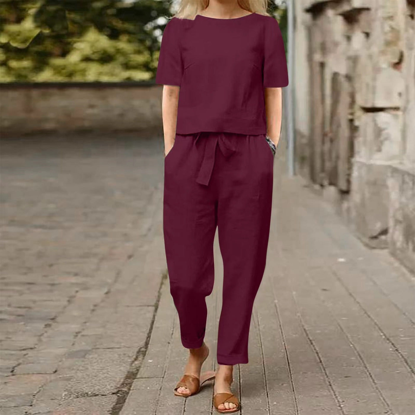 Mila – Set Estivo in Cotone con Camicia e Pantaloni