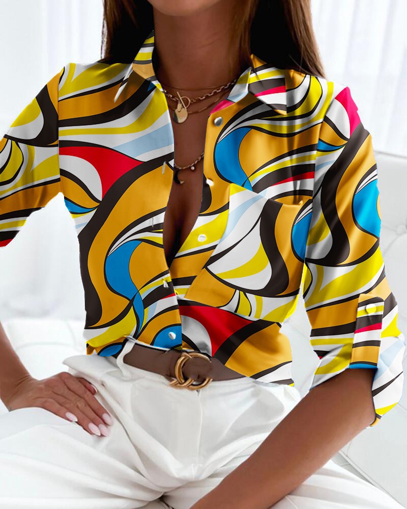 Aurora – Camicia Donna Elegante con Stampa Raffinata e Comfort Leggero