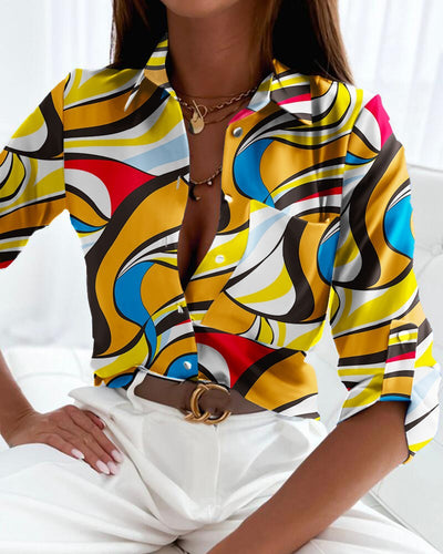 Aurora – Camicia Donna Elegante con Stampa Raffinata e Comfort Leggero