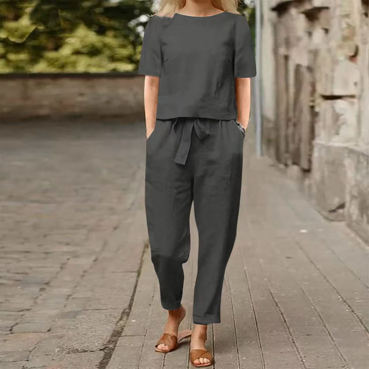 Mila – Set Estivo in Cotone con Camicia e Pantaloni