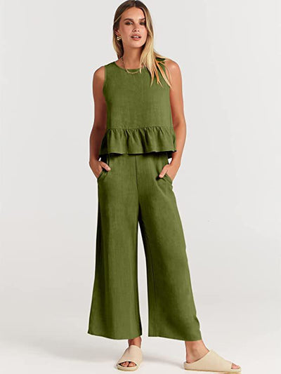 Completo Elise: Top Senza Maniche e Pantaloni