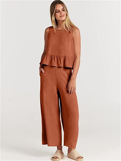 Completo Elise: Top Senza Maniche e Pantaloni