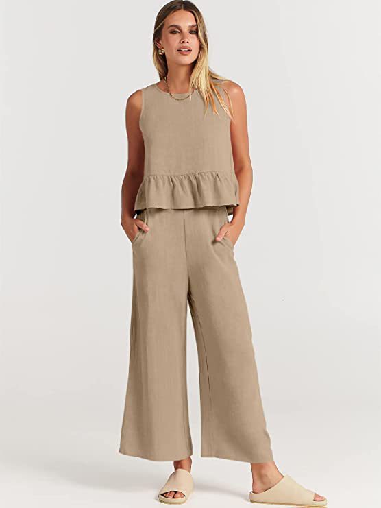 Completo Elise: Top Senza Maniche e Pantaloni