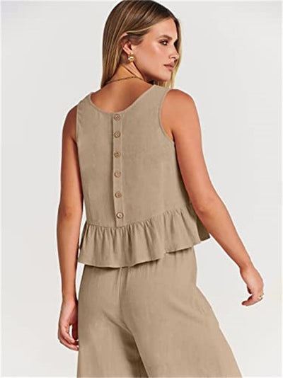 Completo Elise: Top Senza Maniche e Pantaloni