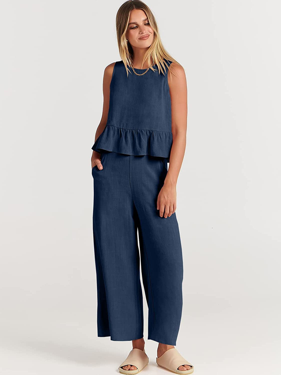 Completo Elise: Top Senza Maniche e Pantaloni