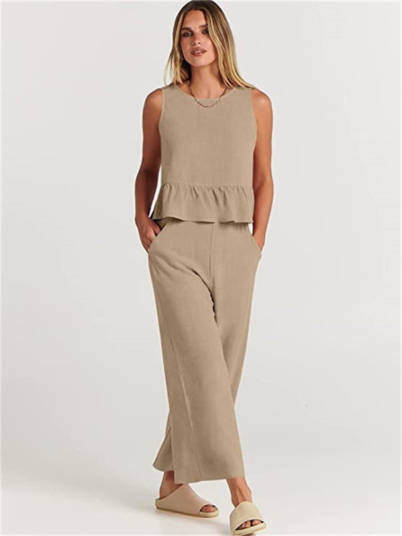 Completo Elise: Top Senza Maniche e Pantaloni