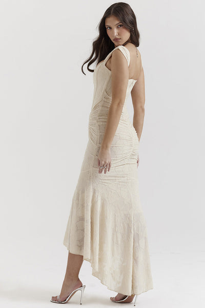 Charlotte - Elegante Vestito Lungo con Motivo Floreale