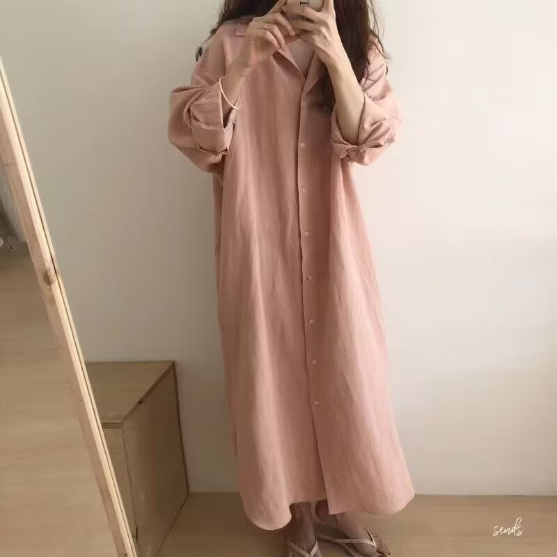 Abito Camicia Midi Ivy in Lino Lungo