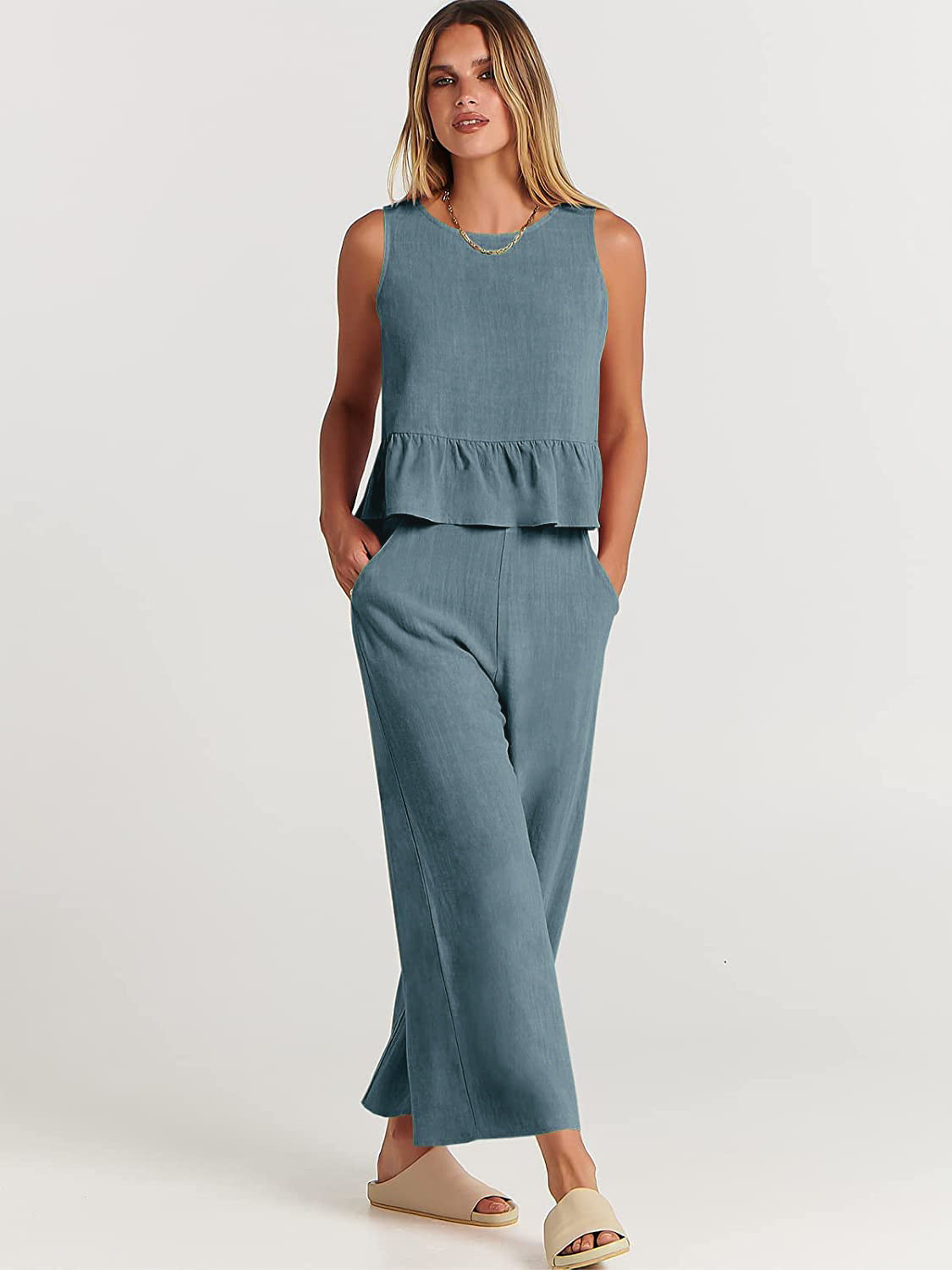 Completo Elise: Top Senza Maniche e Pantaloni