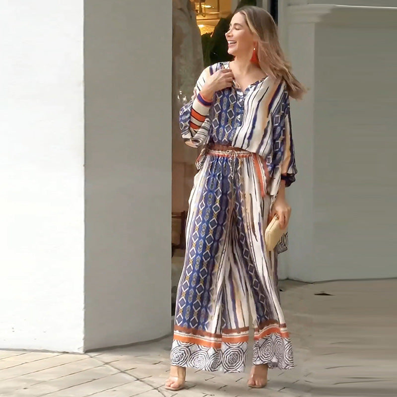 Esther - Set di Camicia e Pantaloni Ampi in Stile Bohemien