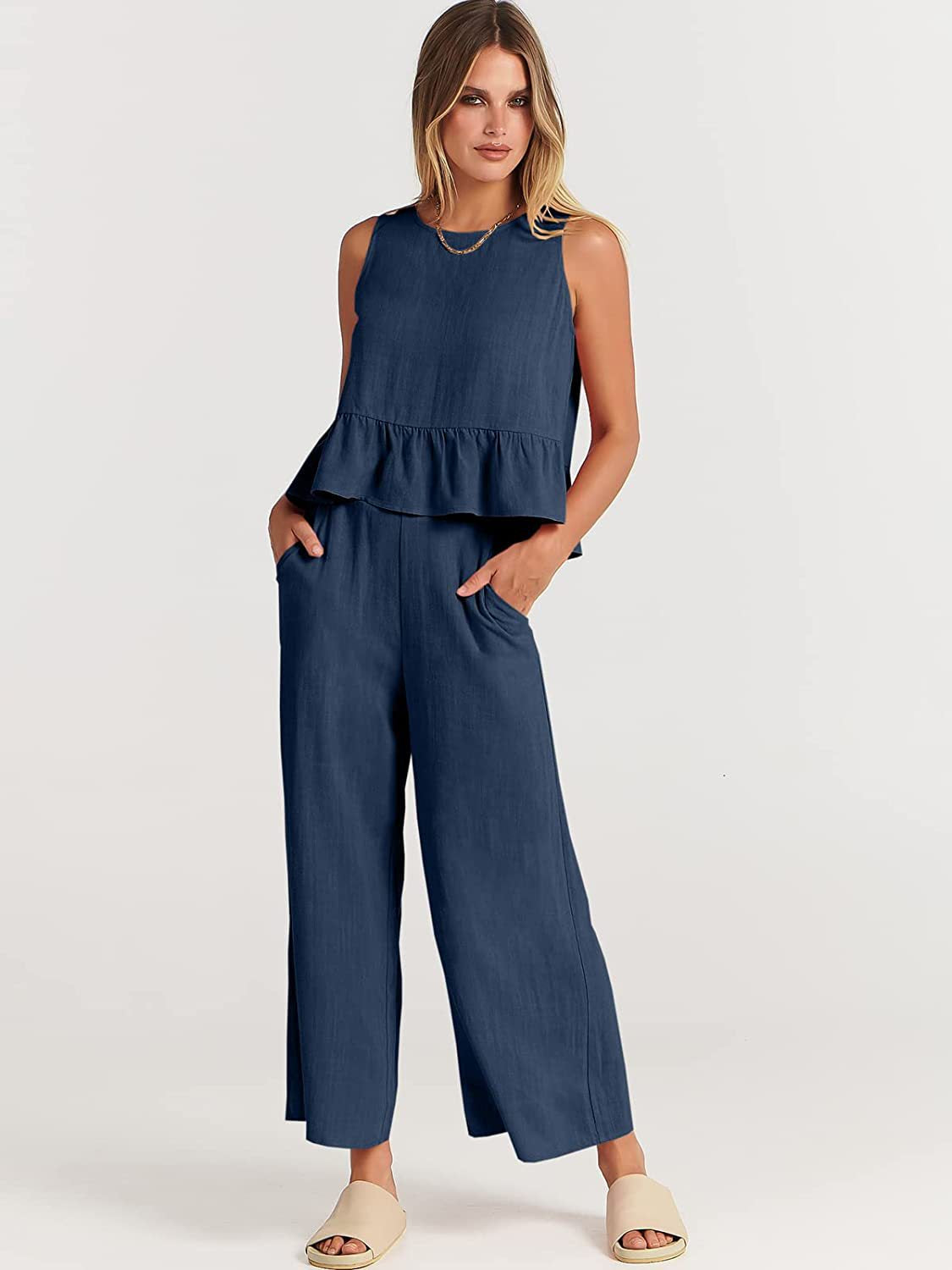 Completo Elise: Top Senza Maniche e Pantaloni