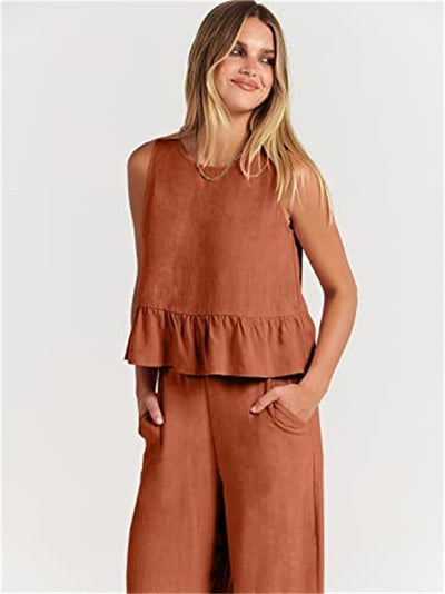 Completo Elise: Top Senza Maniche e Pantaloni
