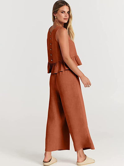 Completo Elise: Top Senza Maniche e Pantaloni