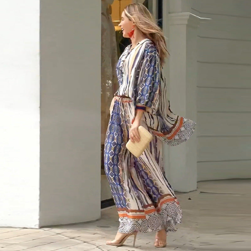 Esther - Set di Camicia e Pantaloni Ampi in Stile Bohemien